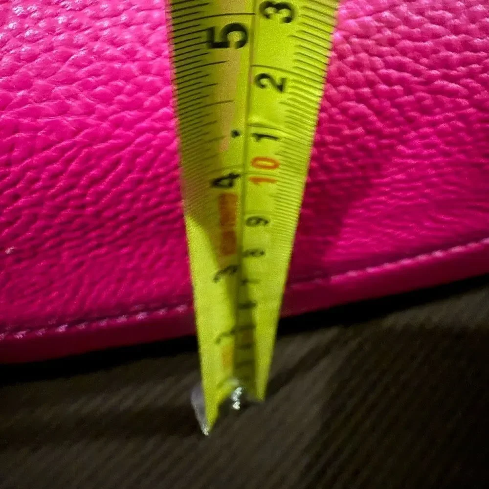 Michael Kors Fuchsia Pink Satchel – Pebbled Leather + Gold Lock & Strap - Picture 12 of 16